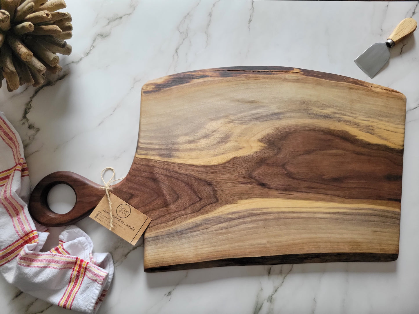 Handmade Walnut Charcuterie Board With Handle (25.5" x 0.75" x 14") - A299