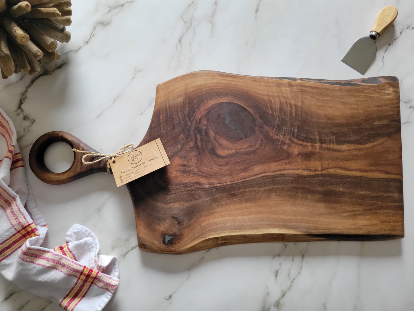 Handmade Walnut Charcuterie Board With Handle (22.5" x 0.75" x 12") - A301