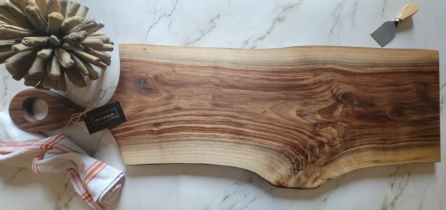 Handmade Walnut Charcuterie Board With Handle (41" x 0.75" x 14") - A321