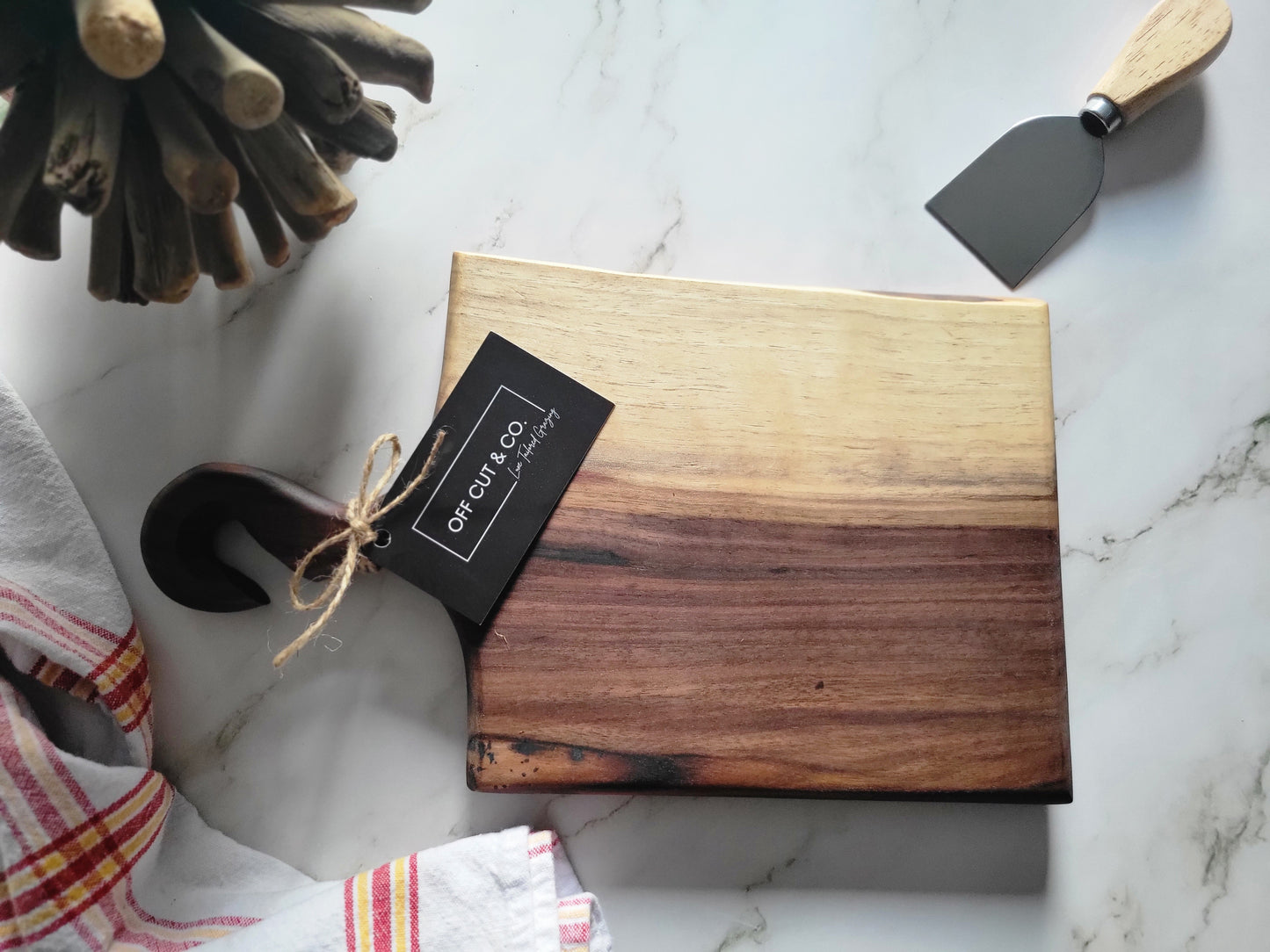 Mini Handmade Walnut Charcuterie Board With Handle (12.75" x 0.75" x 7.5") - A324