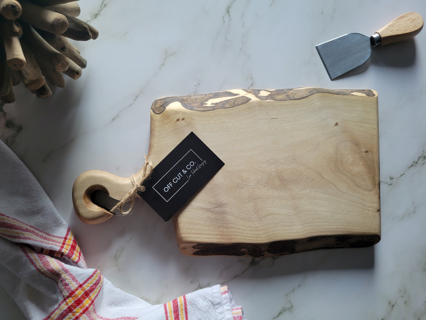 Mini Handmade Walnut Charcuterie Board With Handle (12.75" x 0.75" x 8.75") - A326