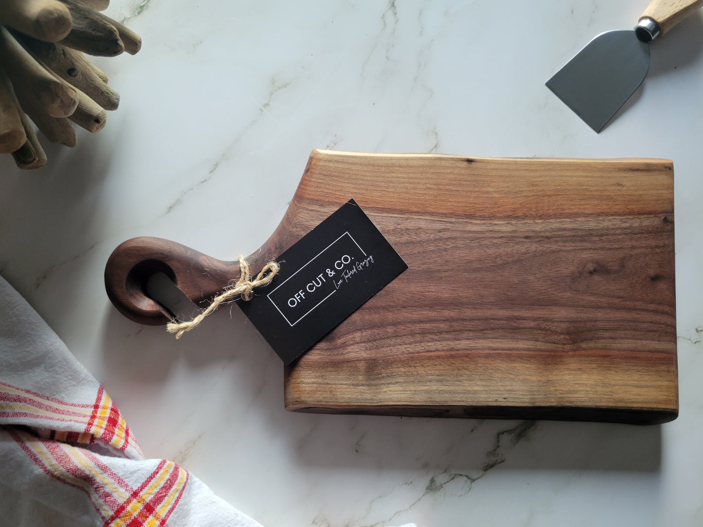 Mini Handmade Walnut Charcuterie Board With Handle (13" x 0.75" x 6.5") - A329