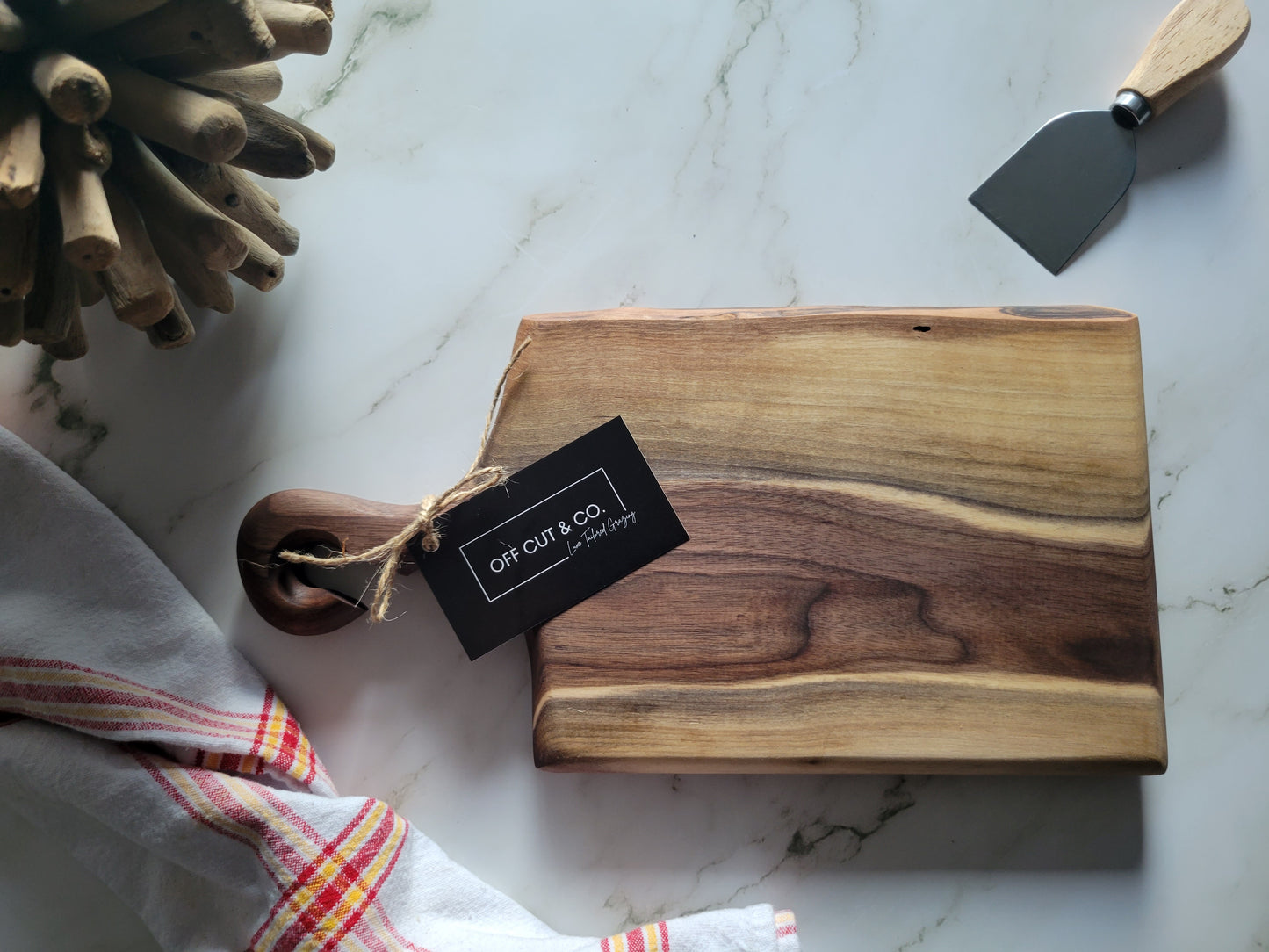 Mini Handmade Walnut Charcuterie Board With Handle (13" x 0.75" x 7") - A330