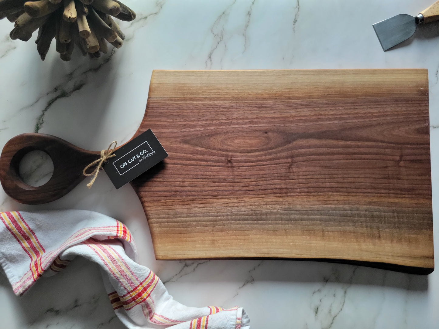 Handmade Walnut Charcuterie Board With Handle (25.5" x 0.75" x 12.5") - A331