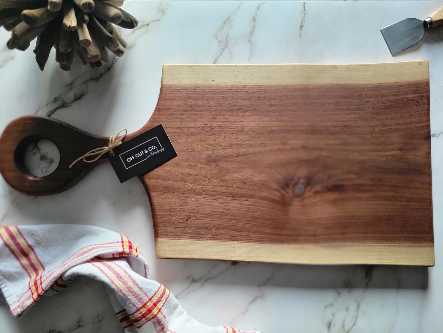 Handmade Walnut Charcuterie Board With Handle (24.75" x 0.75" x 12") - A332