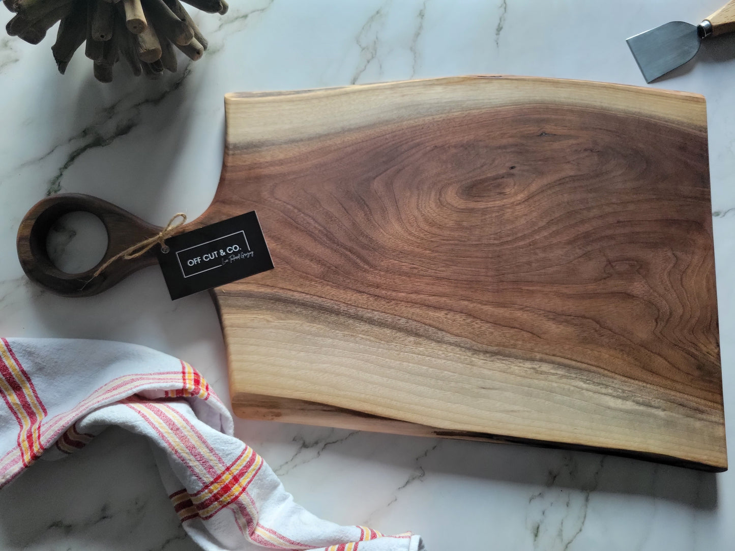 Handmade Walnut Charcuterie Board With Handle (23.75" x 0.75" x 13.5") - A334