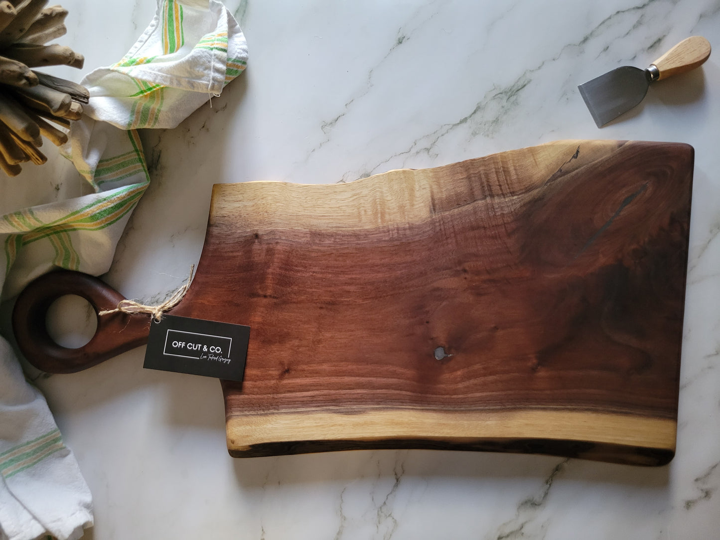 Handmade Walnut Charcuterie Board With Handle (24.75" x 0.75" x 12.5") - A357