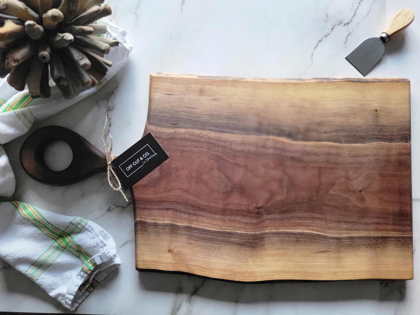 Handmade Walnut Charcuterie Board With Handle (25" x 0.75" 13.5") - A369