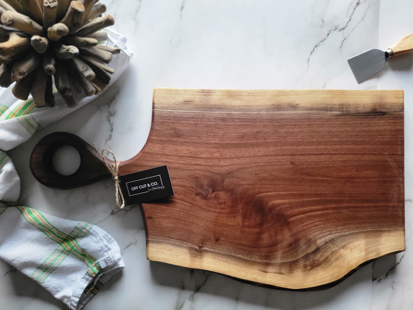 Handmade Walnut Charcuterie Board With Handle (24.5" x 1" x 13.5") - A371