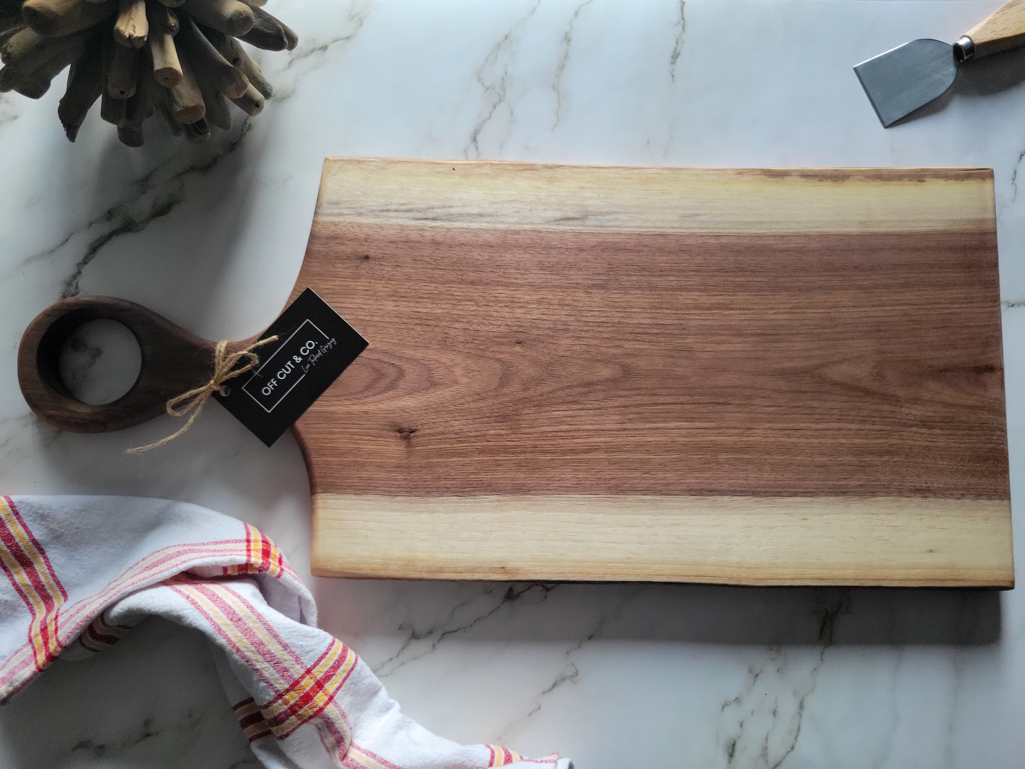 Handmade Walnut Charcuterie Board With Handle (24.5" x 0.75" x 10.75") - A335