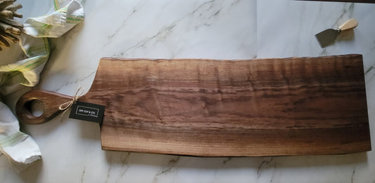 Handmade Walnut Charcuterie Board With Handle (40.75" x 0.75" x 12") - A358