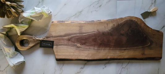 Handmade Walnut Charcuterie Board With Handle (41.5" x 0.75" x 12") - A360