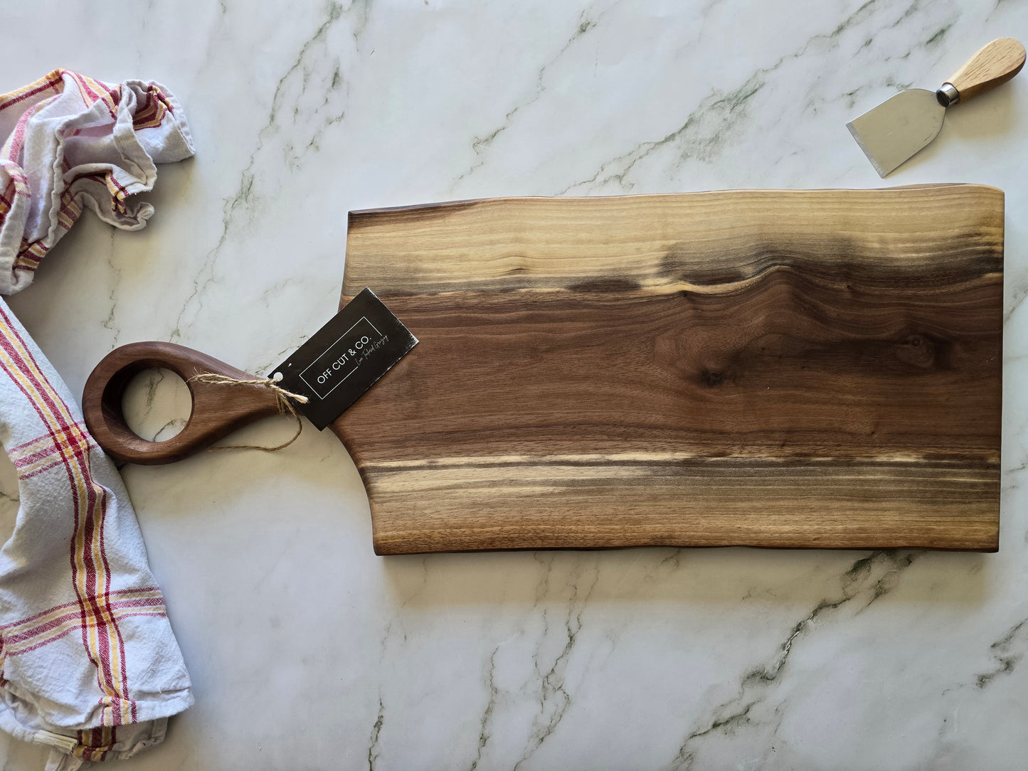 Handmade Walnut Charcuterie Board With Handle (24" x 0.75" x 10") - A387