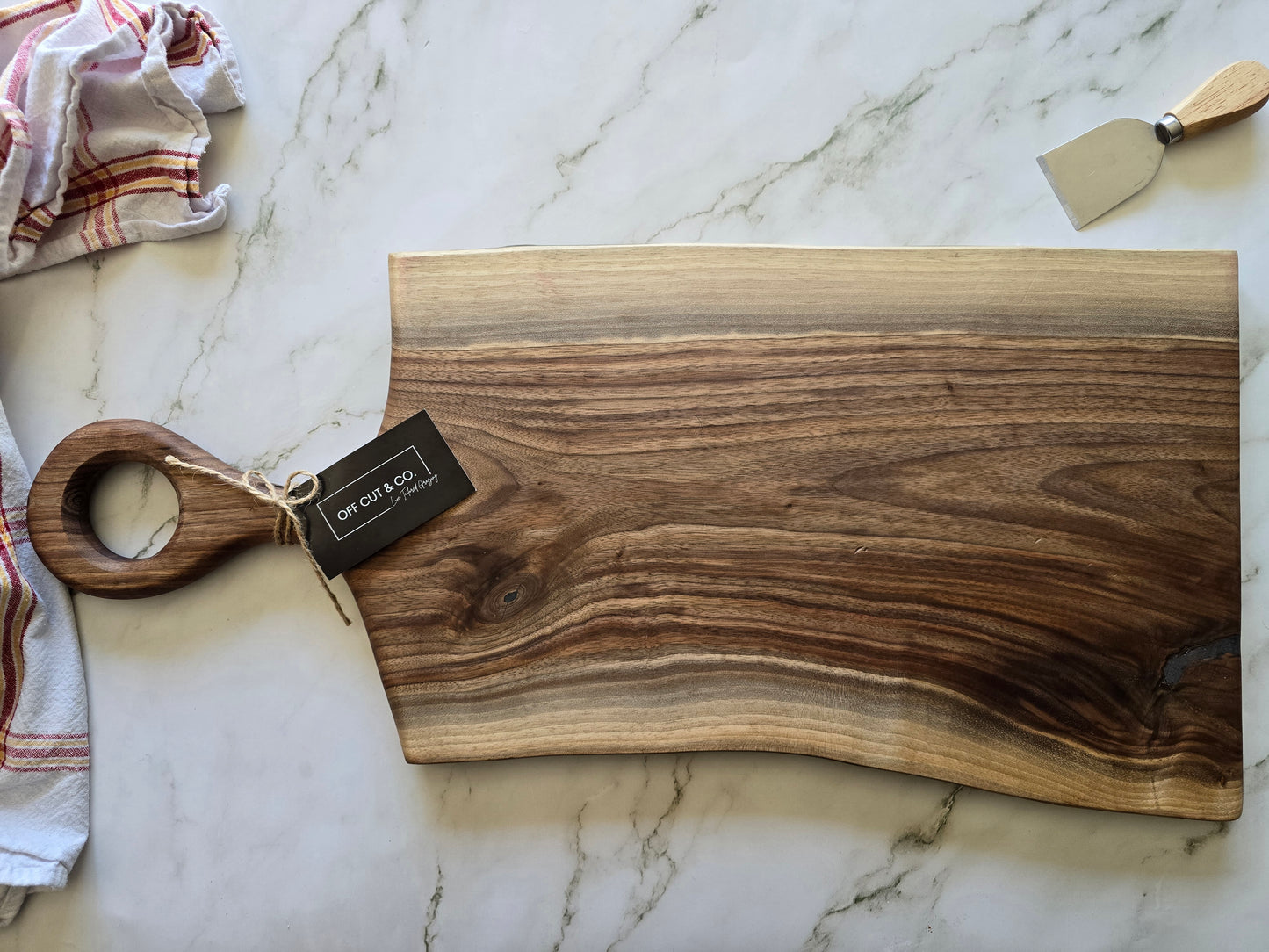 Handmade Walnut Charcuterie Board With Handle (25.5" x 0.75" x 12") - A389