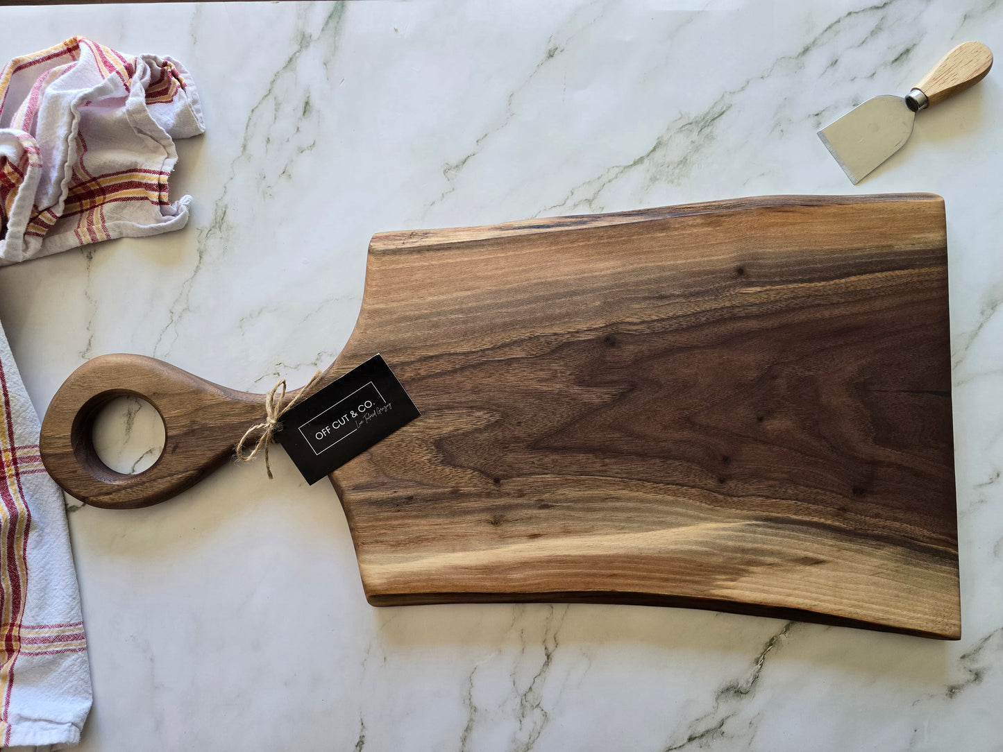 Handmade Walnut Charcuterie Board With Handle (24.75" x 0.75" x 12.5") - A392