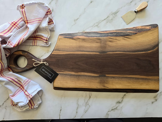Handmade Walnut Charcuterie Board With Handle (25.75" x 0.75" x 12.5") - A394