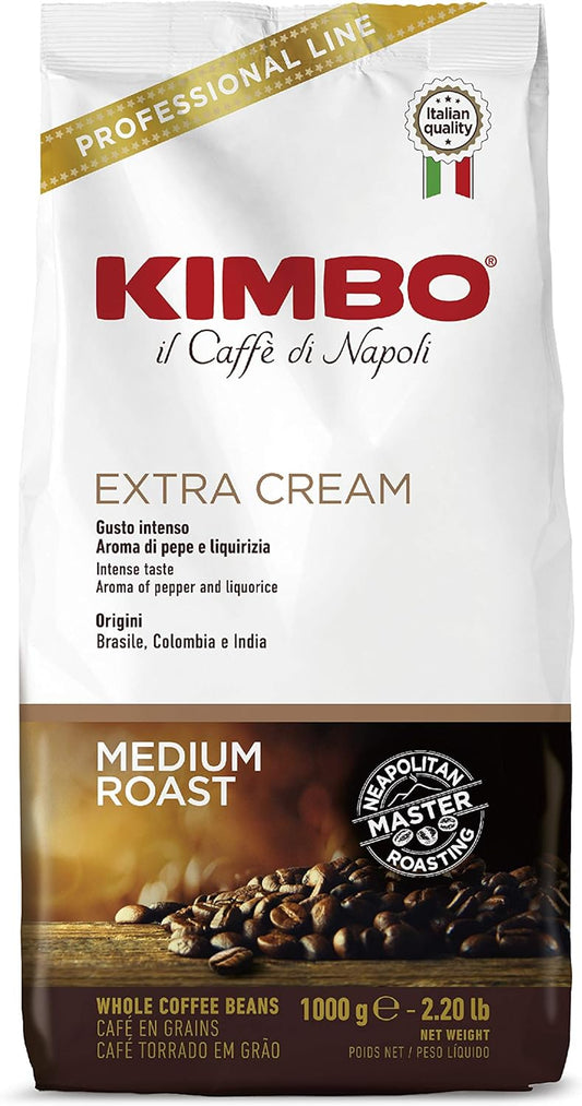 Kimbo EXTRA CREAM Medium Roast Coffee Beans 1 Kg / 2.2 lbs (1000g)